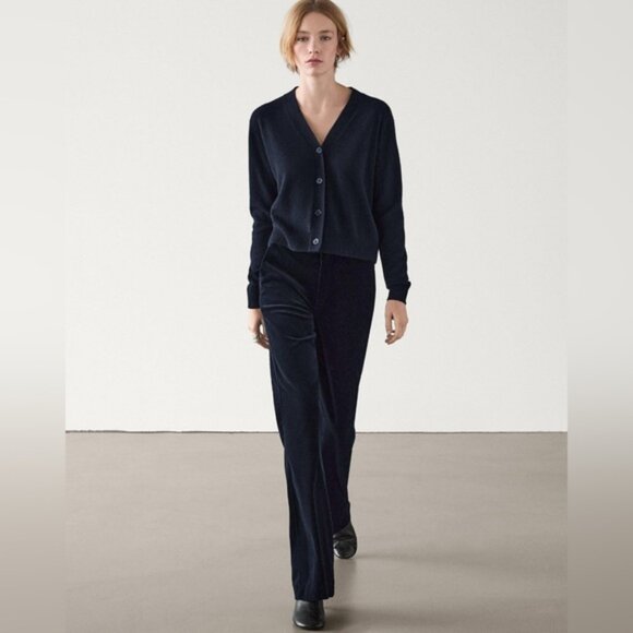 NWT MASSIMO DUTTI Women SILK MULBERRY Blend Velvet Trousers 5093/692/800 Size 8 - Picture 4 of 16